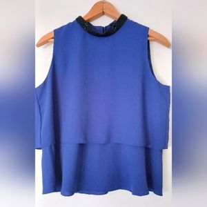 Nine West blouse sleeveless blue S